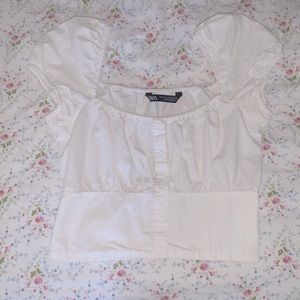 zara small white top